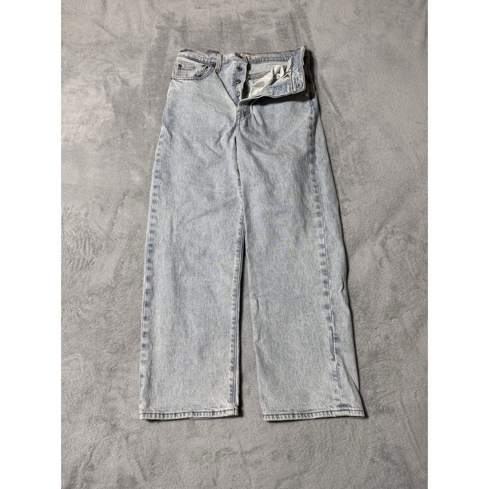 Levis Jeans Womens 27 Blue Ribcage Straight Ankle Button Fly Denim 27x25